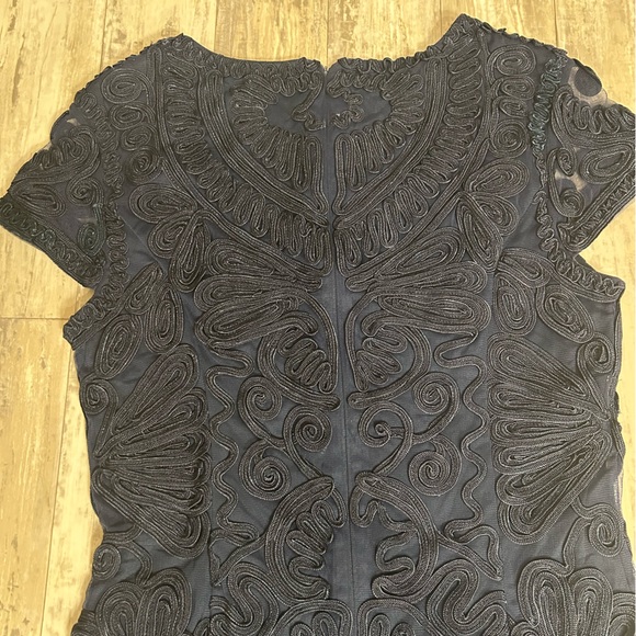JS Collections Navy Embroidered Soutache Dress